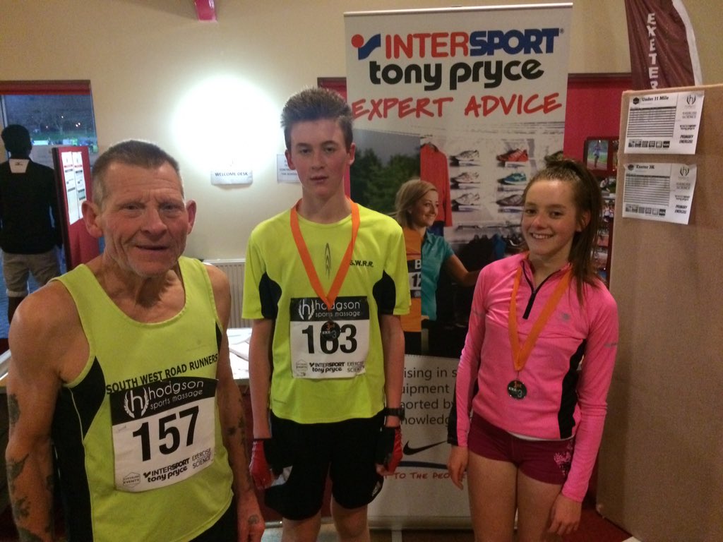 cityruns's tweet photo. The race C winners, still smiling after the wind and the rain! #exeter3k https://t.co/q9clT9zc1O