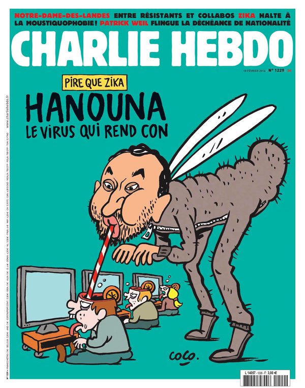 Le virus Hanouna, le virus qui vous vide la tête pour mieux faire gonfler la sienne. #CharlieHebdo