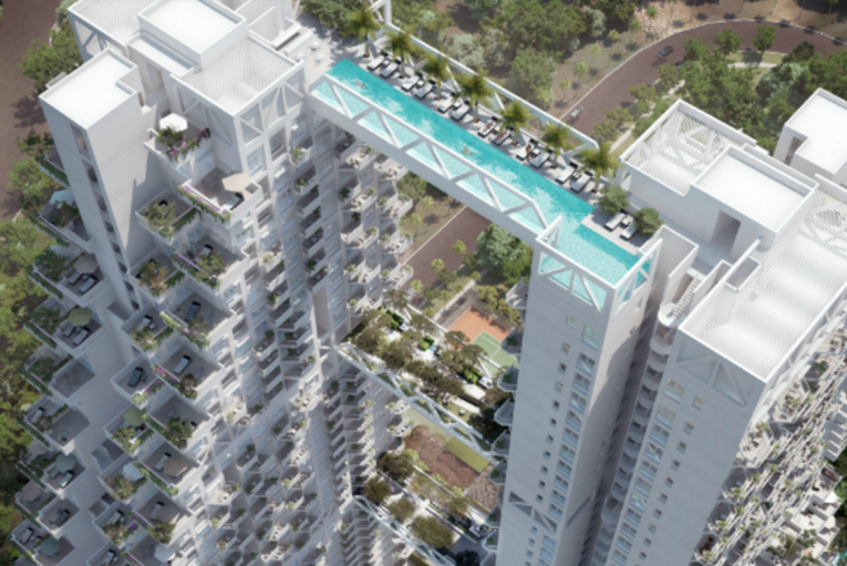AuraCondominium's tweet photo. This Singapore building has some unreal features: a sky bridge and sky pool! https://t.co/M6MN8LB69U https://t.co/O4a0wX48ZW