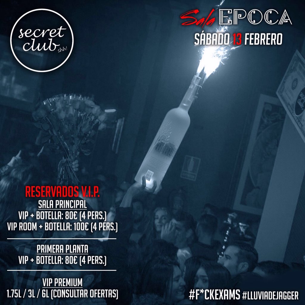 SecretClubShh's tweet photo. RESERVADOS SALA PRINCIPAL
🚫AGOTADOS🚫

DISPONIBLES
1•PLANTA

✅Reservado+Botella: 80€✅ https://t.co/EMepN4AMZm