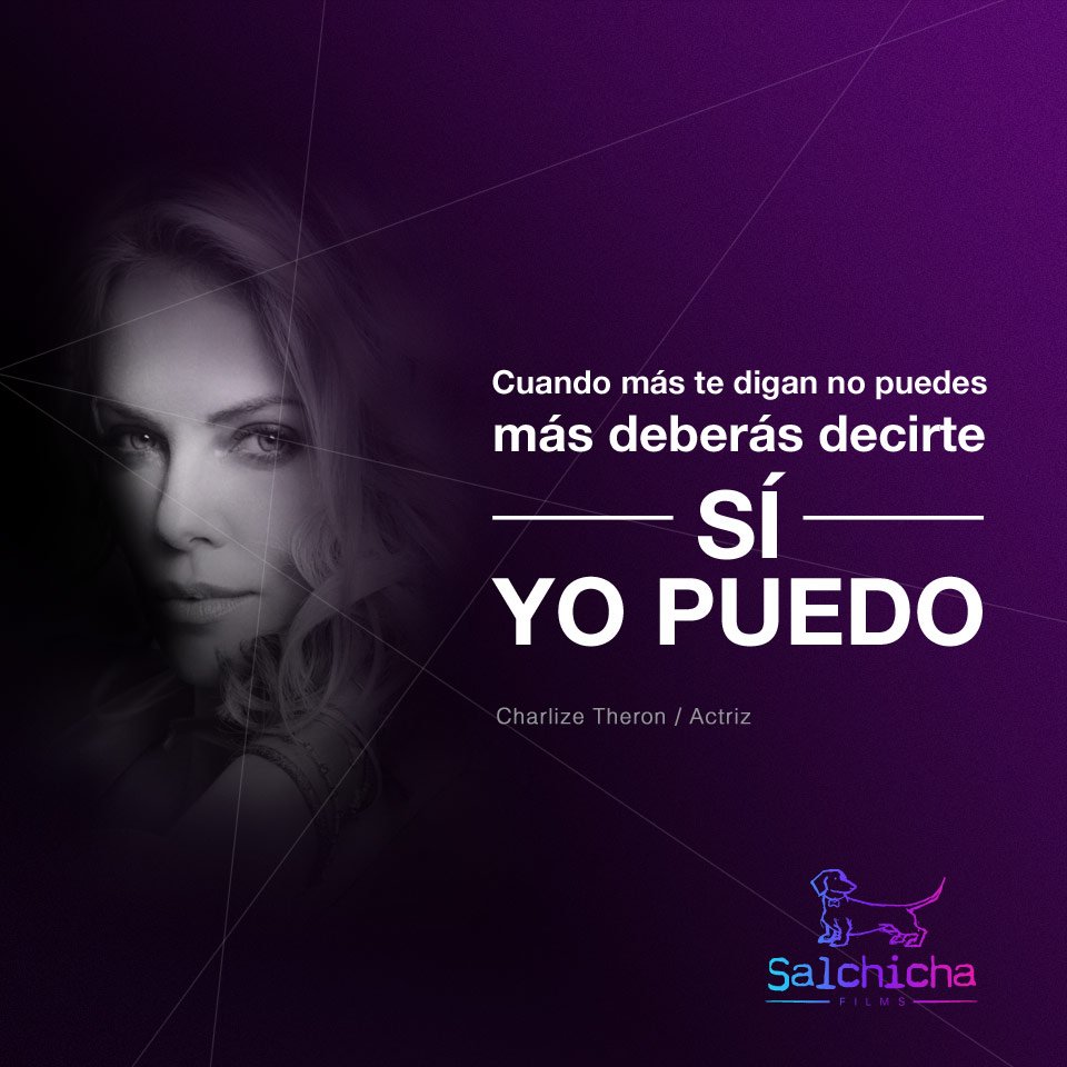 SalchichaFilms's tweet photo. "The more they say, no, you can't, the more you say, yes, I can".
Charlize Theron / Actrees https://t.co/MF7WRokxFK