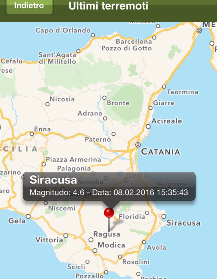 Scossa #terremoto M 4.6 #Sicilia sentito da popolazione #earthquake #sicily M 4.6 H 16.35 LT
