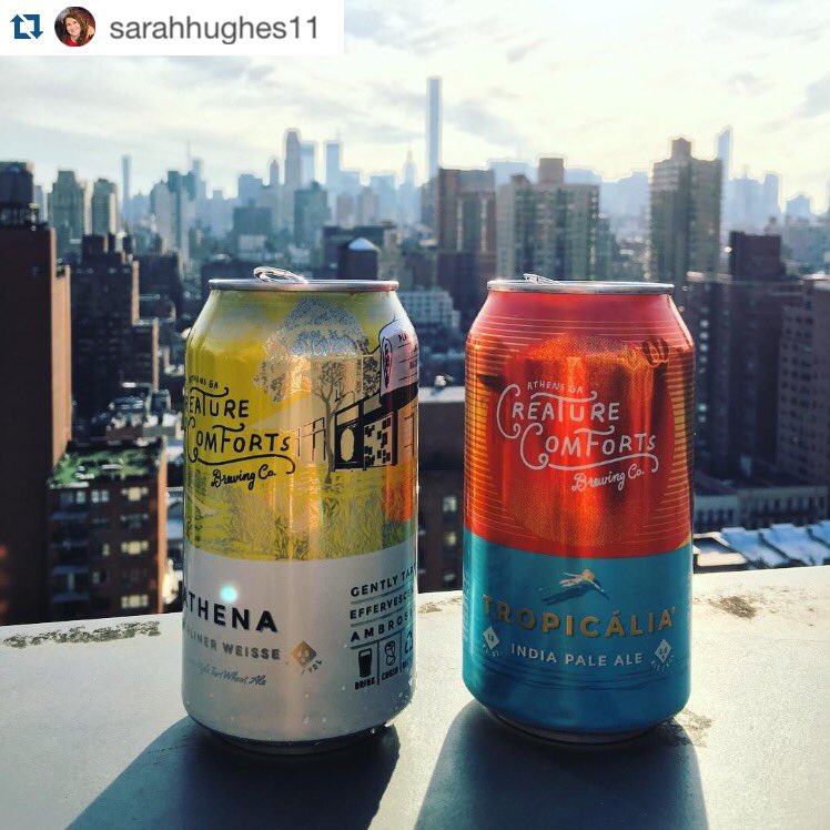 creaturebeer's tweet photo. This week's #cozycreatures winner is @sarahhughes11! We love seeing our cans against that #NYC skyline. 😍🍻 https://t.co/UYIgudjA22
