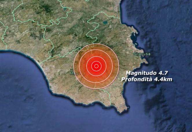 Terremoto Oggi Sicilia M4.2 sentito tra Palazzolo Acreide (Siracusa) e Giarratana (Ragusa) fino a Catania