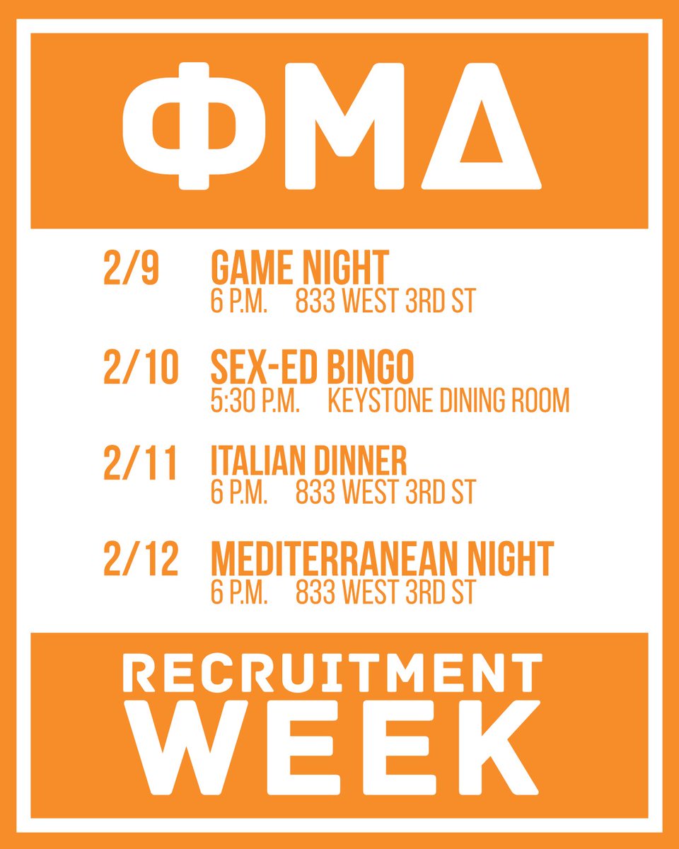 PhiMuDeltaPCT's tweet photo. You're not going to want to miss these! #GoGreek #RushPMD #PennCollege https://t.co/N6ZxidMDUV