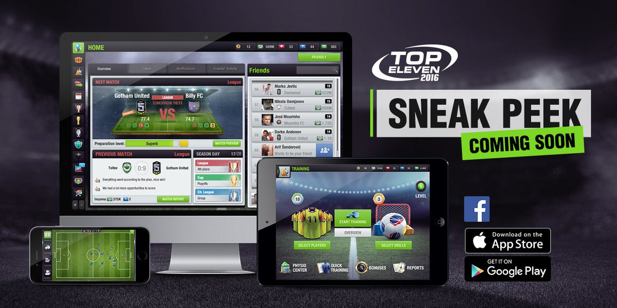 topeleven's tweet photo. We are delighted to announce that #TopEleven2016 will be available on PC / BROWSER from the 11th of February. https://t.co/iXo3BNoQn2