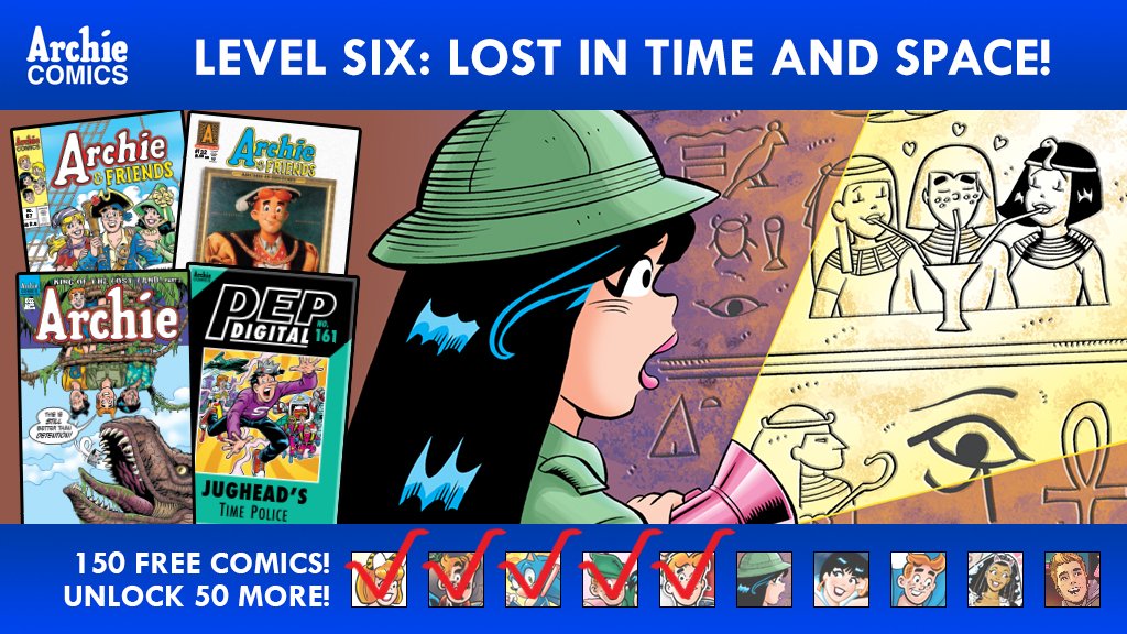 ArchieComics's tweet photo. Level 5 Complete! 100 retweets unlocks ten more FREE comics on our app! #ArchieUnlocks https://t.co/nomka2HlpM https://t.co/U4J43oGe98