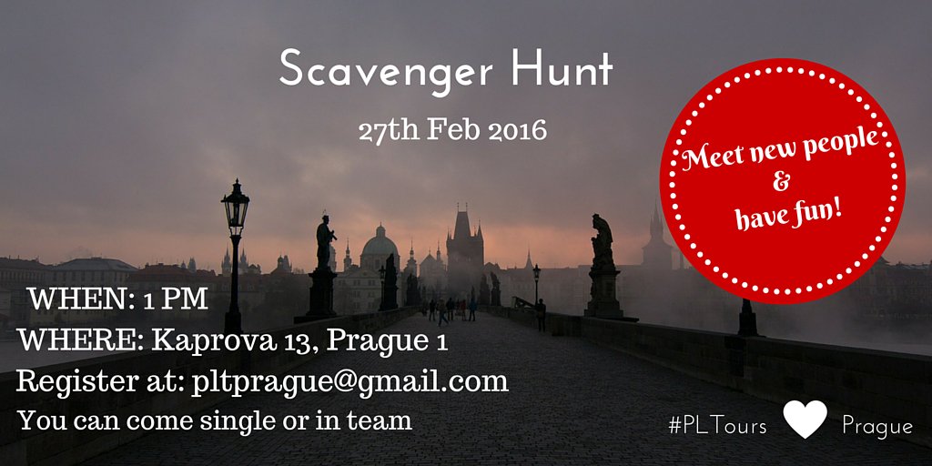 Precious_legacy's tweet photo. #scavengerhunt in #Prague! Let's have #fun on 27th FEB 2016 and #explore the city :) #PLTours pls RT https://t.co/WO0gusLKuJ