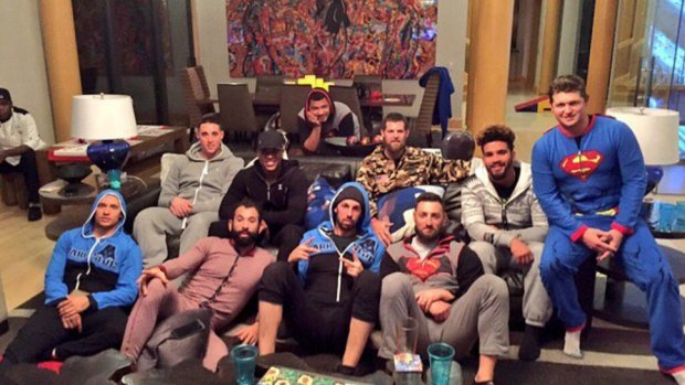 SPORTalkJays's tweet photo. Who does a grown-up SuperBowl party the best? The @BlueJays of coarse!
#superbowl #BlueJays #RockinThePJs https://t.co/i1KuKE06aM