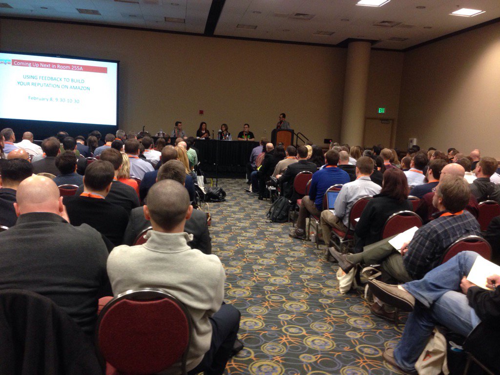 eDesk's tweet photo. XSellco's @thejodigaines sitting on the feedback panel in a full room at #Prosper16 #ecommercetips https://t.co/8NF5NqFO6V