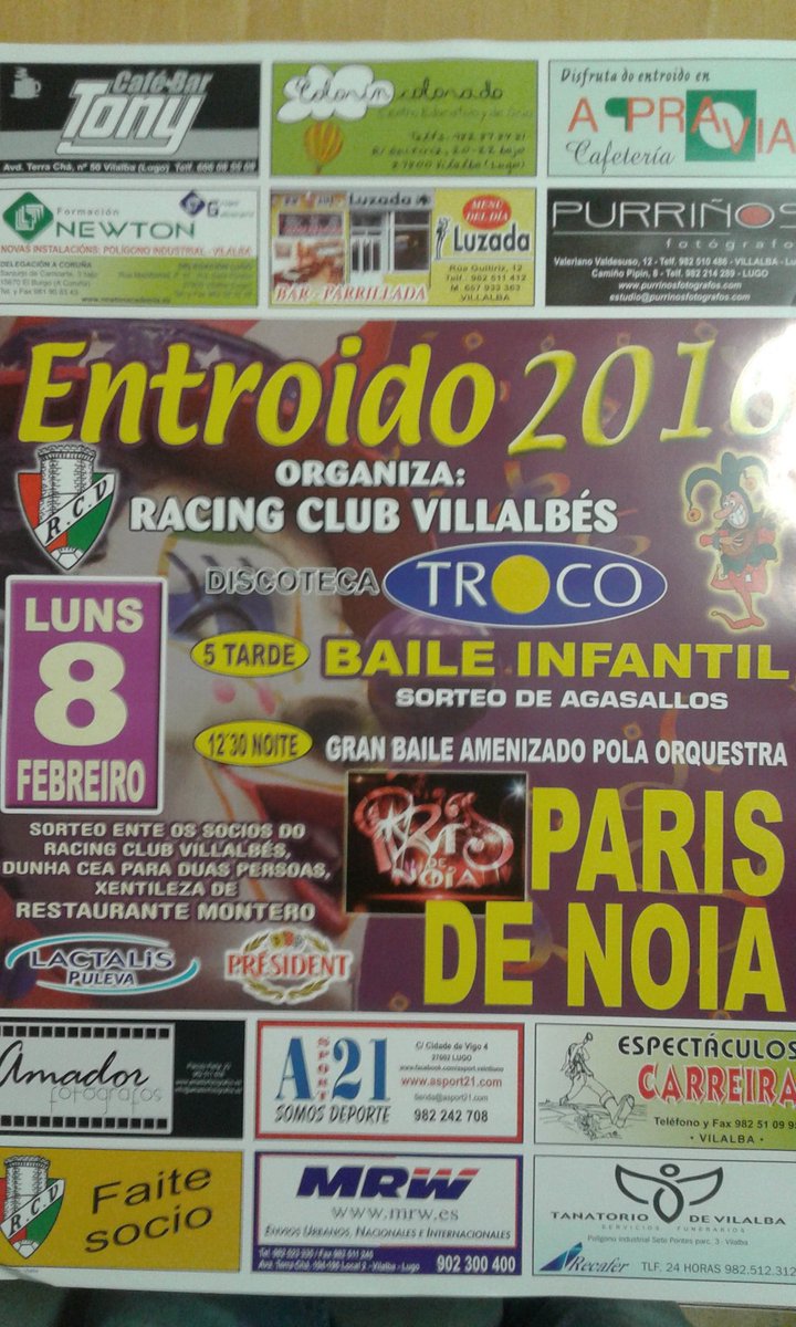 racingvillalbes's tweet photo. Sobran as palabras. Baile  antroido rcv.
Afardamoste pola noite con @parisdenoia1 e @marcospeon  en @discotecaTROCO https://t.co/rT5mVOEJ1s