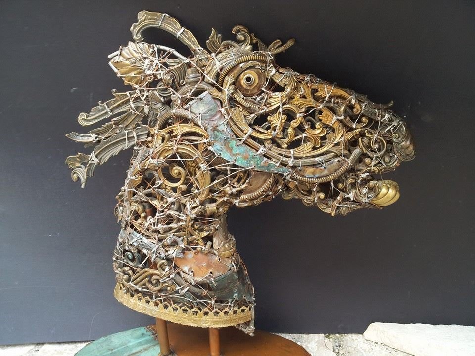 #Rebel #Horse - Mario De Luca <a href="/ArchFutura/">Mario De Luca</a> #metal #art #animal #contemporary #recycling #innovation #sculpture
