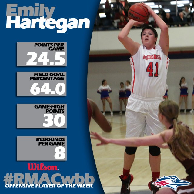 RMAC_SPORTS's tweet photo. . @MetroStSports Emily Hartegan is Week 12 #RMACwbb #Wilson Offensive Player of the Week! #EverythingElevated https://t.co/dhBN3PBmGG