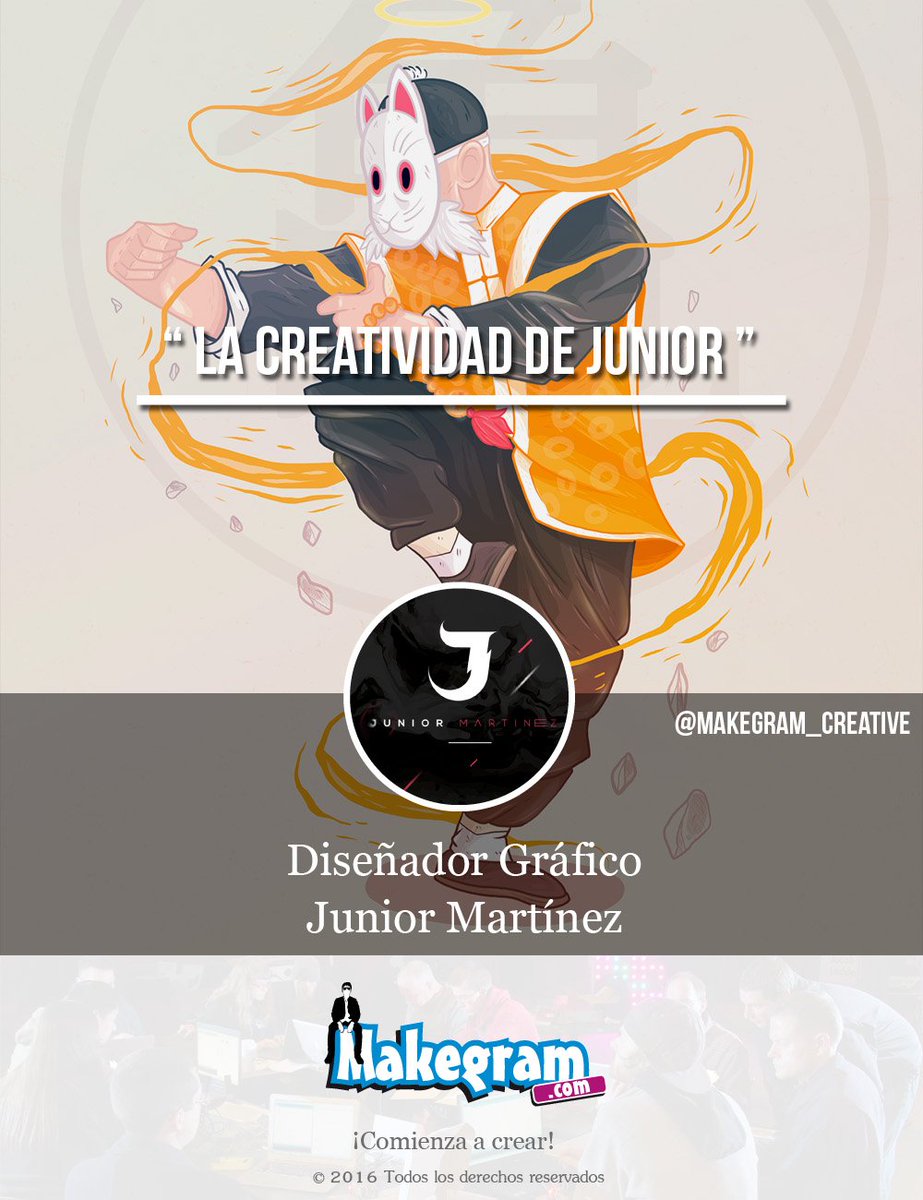 makegram's tweet image. La creatividad de @chunior_m Ahora Junior Martinez fomenta la creatividad y el emprendimiento en nuestro País.
