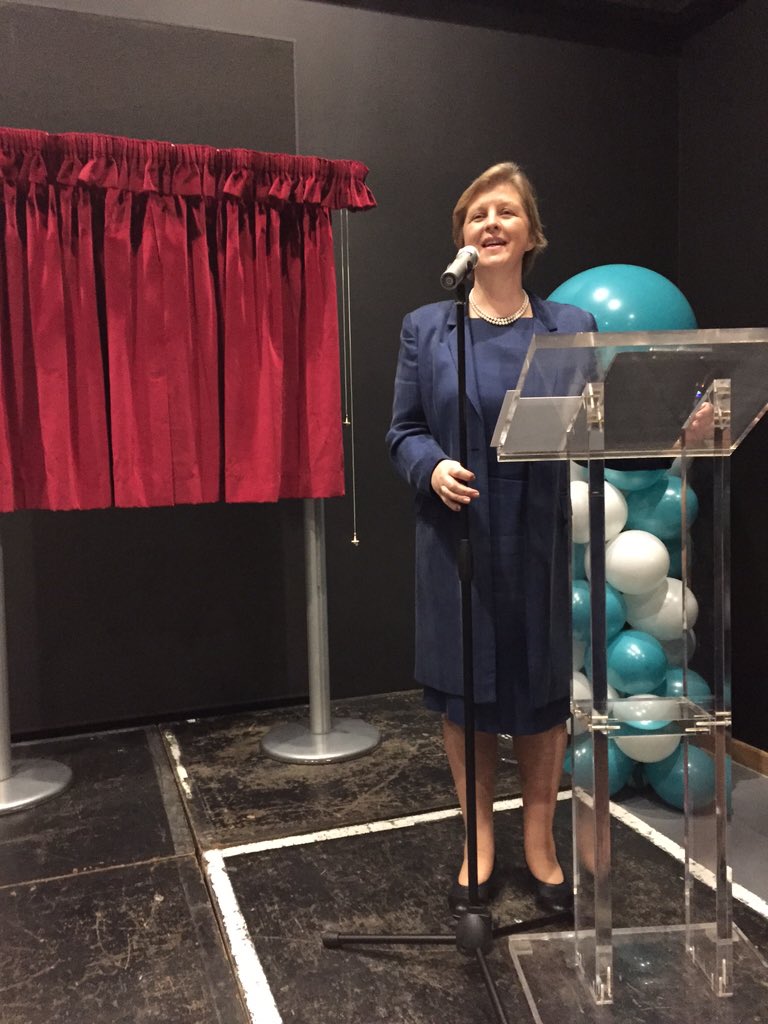 LSBU's tweet photo. Professor Janet Jones, Dean of the @LSBU_ACI welcoming visitors to the launch #elephantstudios https://t.co/3nXDRyaty3