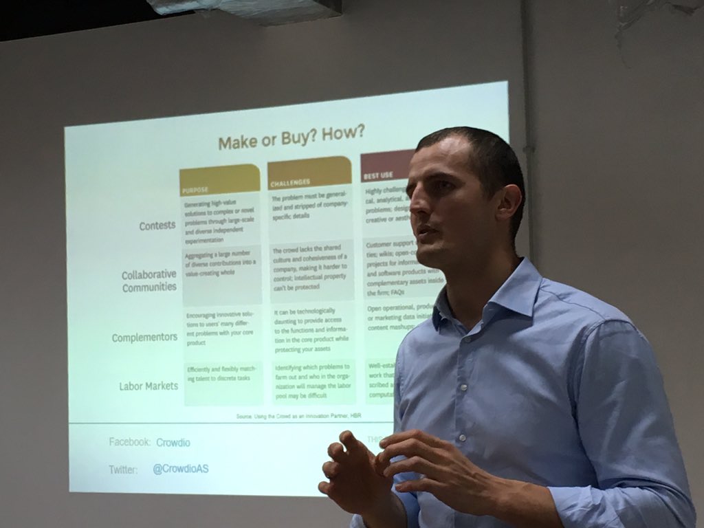 veshtugernica's tweet photo. Our guest speaker tonight all the way from Danmark! @RJGlaesel #producttanksofia @producttank @diddo_ #crowdsoursing https://t.co/UeF83G5jDl