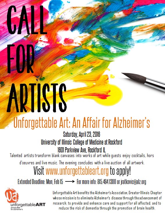 We are looking for artists for the 13th annual Unforgettable Art event! Visit unforgettableart.org to apply!