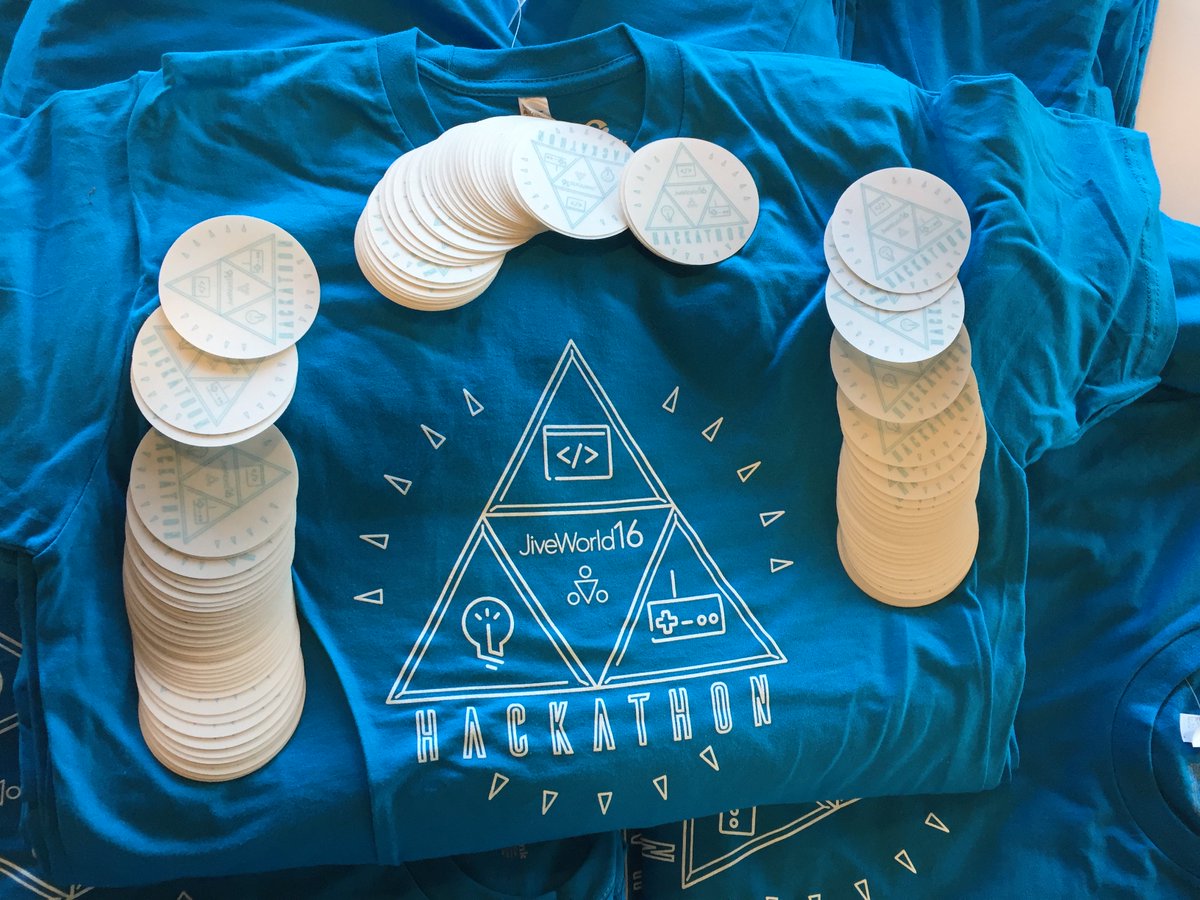 jivedev's tweet photo. Swag is in! Who else is excited about #JiveWorld16 and our #Dev #trihack? https://t.co/bvn4FOob84 https://t.co/fxJBQM2aQR