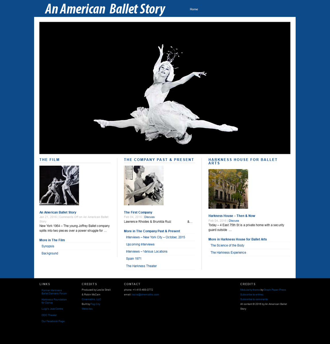 lesliestreit's tweet photo. New website (in progress) for #film about the #HarknessBallet https://t.co/BNESvshIYh #documentary #website #NYC https://t.co/qNQIjjVQM4