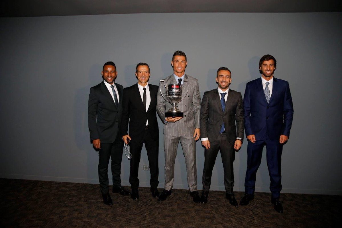 Cristiano's tweet image. My third Pichichi award! Proud to be the best scorer of La Liga. Thank you all.