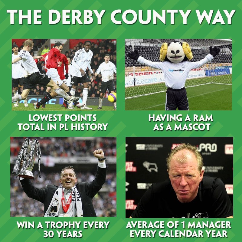 paddypower's tweet photo. Paul Clement sacked because he didn't develop the 'Derby County way'. But what is the Derby County Way..? https://t.co/NJZfM9kKTi