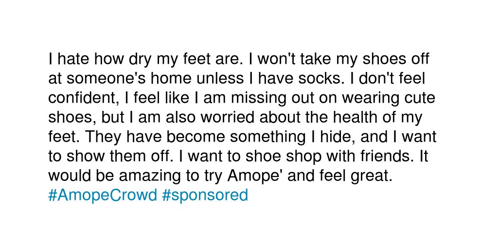 BBrownfield86's tweet photo. Tell us how silky, smooth feet could change your life! #AmopeCrowd #sponsored https://t.co/yOljspulaM