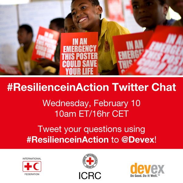 What does #ResilienceinAction look like in practice? Join the chat on Weds. Feb. 10! Tweet q's using the hashtag.