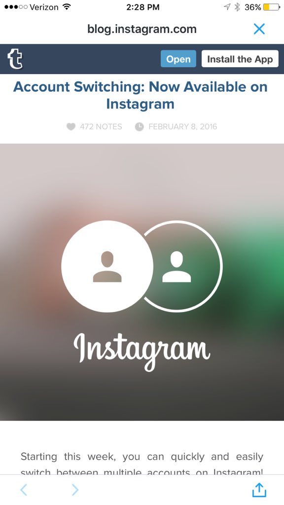 loswhit's tweet image. And just like that... This tiny Instagram update changes my everything... #MultipleAccounts 🙌🏾