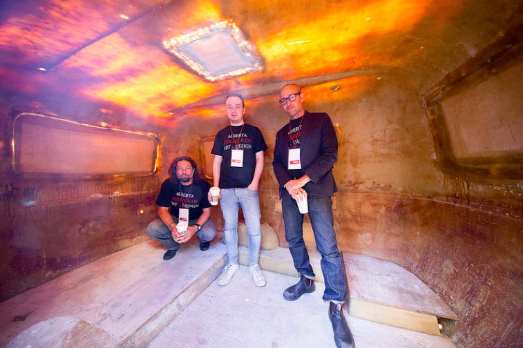 Beakerhead's tweet photo. Community-built Mobile Camera Obscura let's in the light! https://t.co/59gAsL7nQl Premiering at #Beakerhead '16 #yyc https://t.co/9qpdPhbKyr