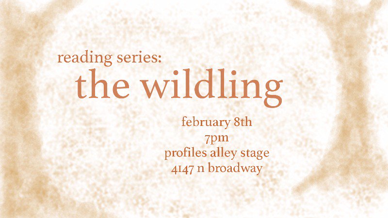 Join us TONIGHT at 7pm at Profiles Theatre for a staged reading of The Wildling!