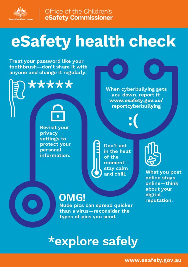 eSafetyOffice's tweet photo. Our eSafety infographic and poster are available for the community 2 help celebrate #SID2016 https://t.co/7a6AILdZ2C https://t.co/8aV6Ts1G6X