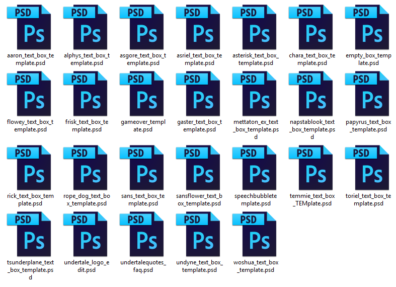 Here are all the Photoshop CS6 templates I built for Undertale Quotes. Enjoy! :3 mega.nz/#!RJdzWDRA!6bq…