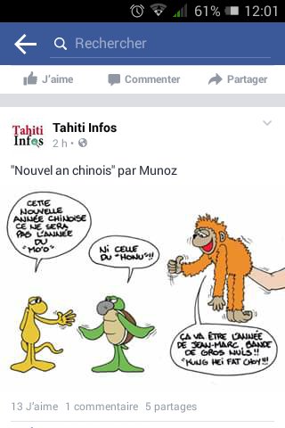 Ben_Loulin's tweet photo. Dédicace de "Munos - @tahiti_infos " à @Jeffpanacloc Et #JeanMarc ? XD ...NouvelleAnChinois #SingeDeFeu ... https://t.co/KXakz9KOP6