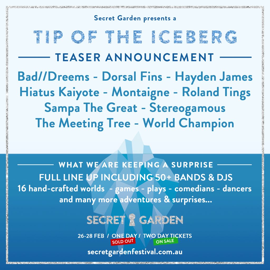 TEASER TIME. Here's ten acts from this year's lineup. As always, we'll reveal the rest when we sell out! xx