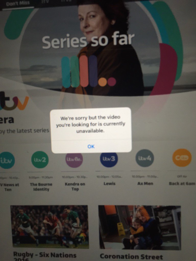 @itvhub rhonj series6 ep 1+2 are on itv hub website when I click click watch in App it says it's unavailable? Why??