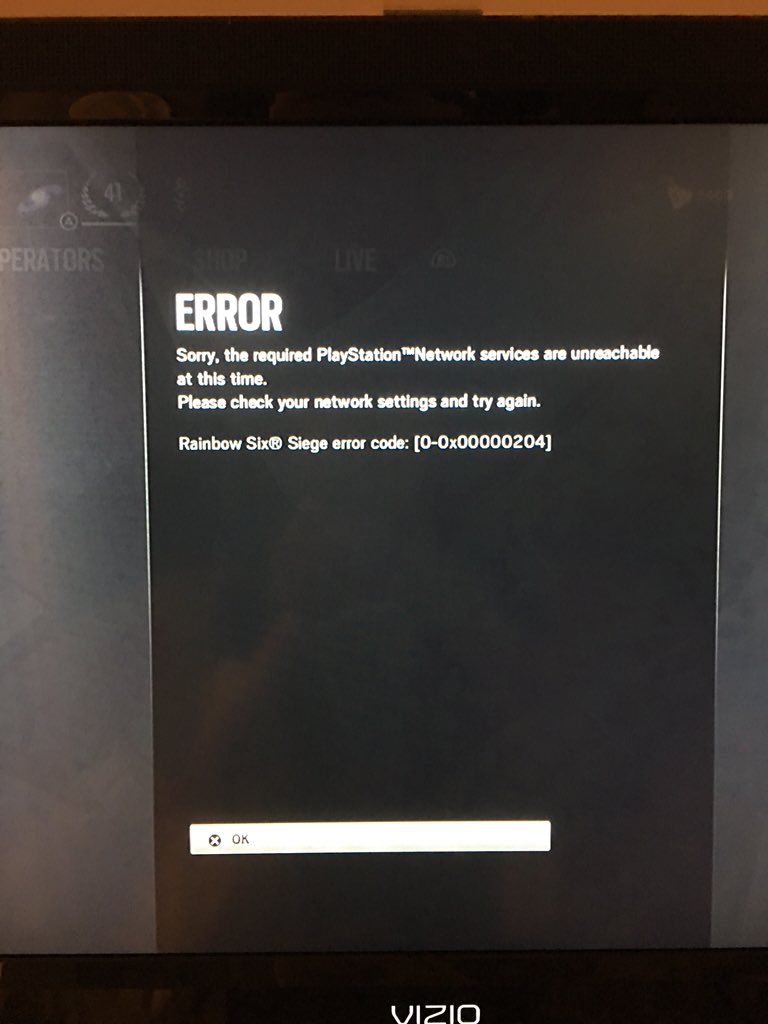 Rainbow Six Siege Error Codes