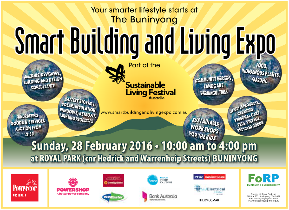#Ballarat #Buninyong @SLFestivalAus #sbalexpo smartbuildingandlivingexpo.com.au LimeSponsor PRD nationwide–Buninyong Thanks!
