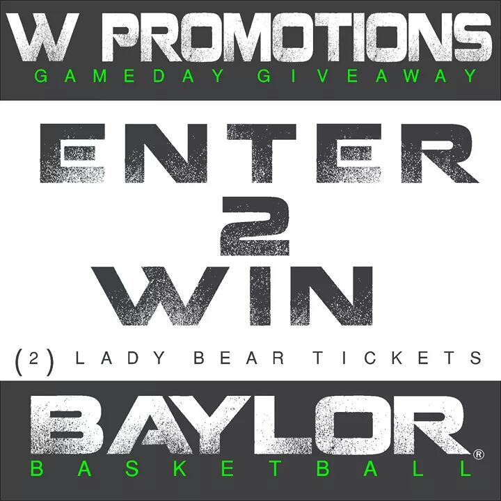 WPromotionsWaco's tweet photo. ENTER for your chance to win ! Lady Bear Tickets Waco, Texas #wpromo #Baylor #sicem #Buwbb
https://t.co/Uz7ar3SgQC https://t.co/SvQQ8dcEYv