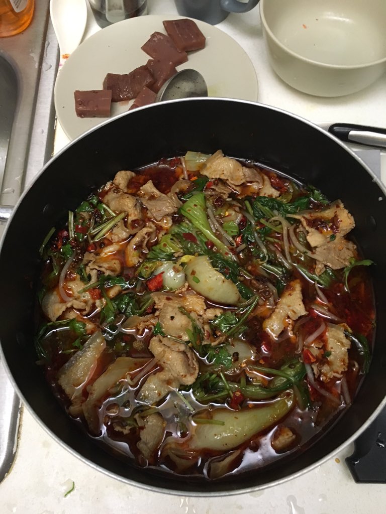 ZackFei's tweet photo. Spicy boiled pork😄，cooked by myself https://t.co/D7EvcwJ0oB