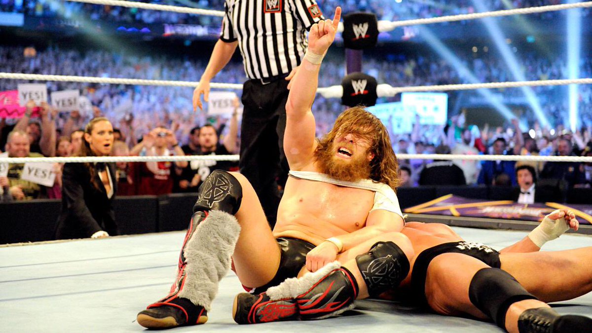 TripleH's tweet image. One of my favorite @WrestleMania moments ever.  
Always have been and always will be an A+. #ThankYouDanielBryan
