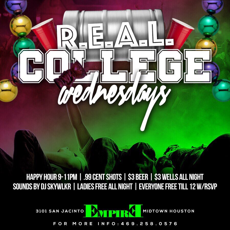 _RCFinest's tweet image. Going Up AGAIN This Week at Club Empire!

#UH #TxSU : RSVP For Free Entry This Wednesday!

#RealCollegeWednesdays 🔥