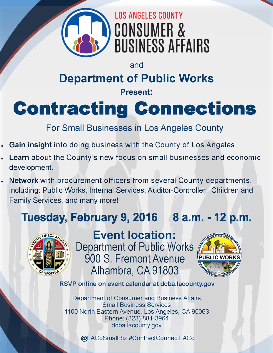 LACoSmallBiz's tweet photo. There are 16 pgs of bids open w .@CountyofLA! Learn how to apply for these contracts at #ContractConnectLACo tmrw! https://t.co/A2IowxNrcc