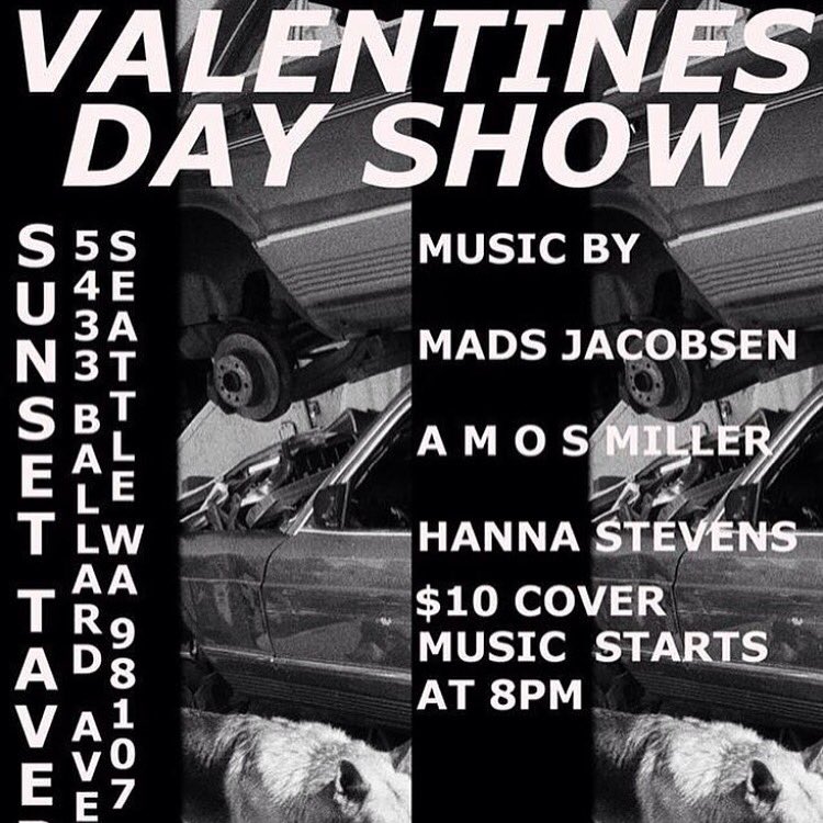amelation's tweet image. come thru sunset tavern in ballard on valentines day - sunday 2/14 - early 8PM - $10