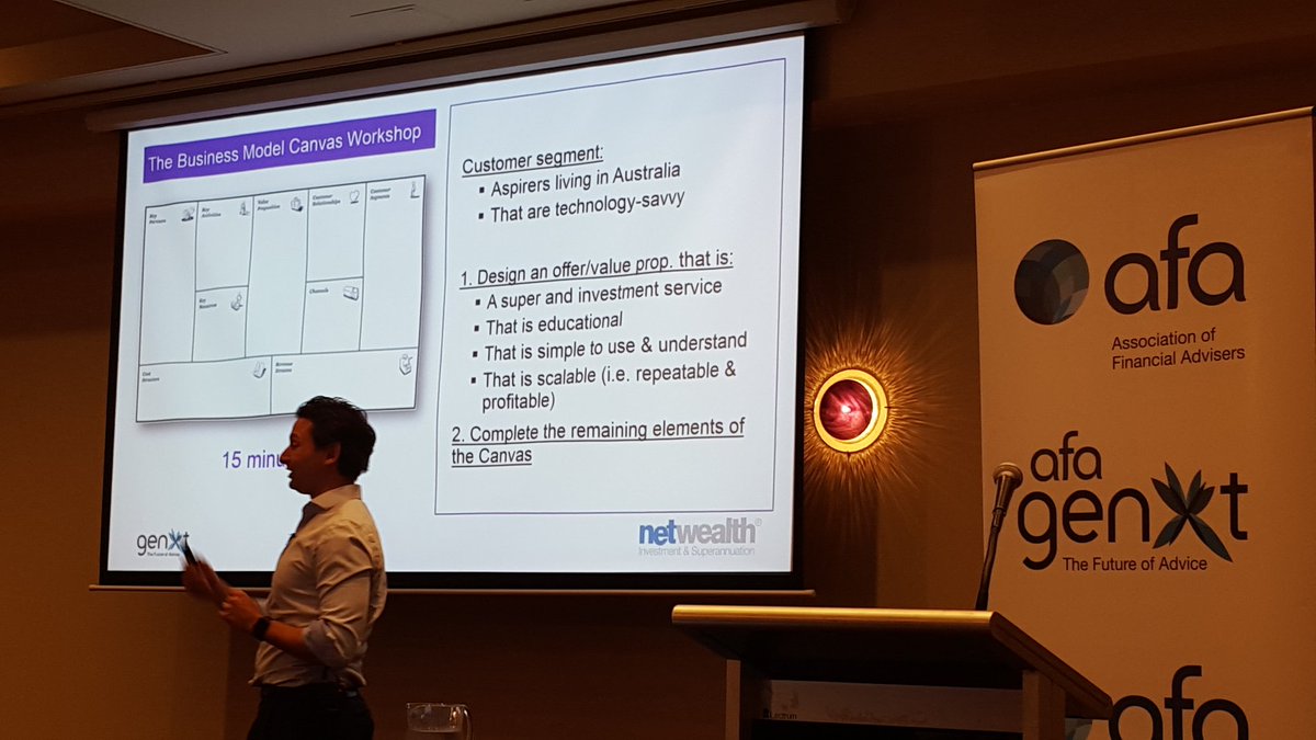 Hawkins_Matt's tweet image. @mattheine knowledge in to practical application via the business model canvas workshop.  #afaau #genxt #connecttour