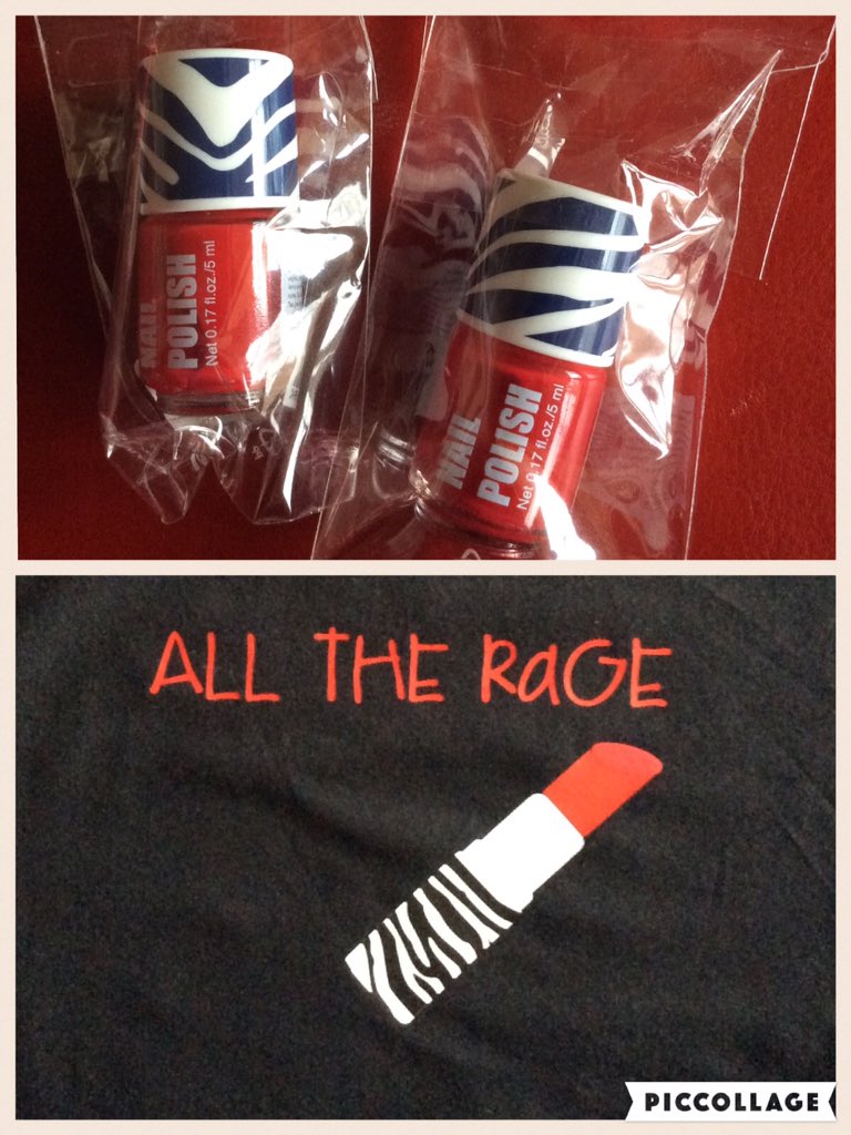 TheSJAMLibrary's tweet photo. The tshirt lipstick looks thematically like @hm mini nail polishes. #runnerupprizes #AlltheRage @courtney_s #thisWed https://t.co/Q1ZSar9imQ