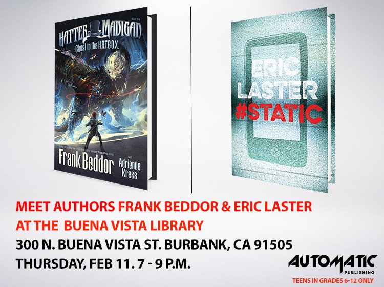 frankbeddor's tweet photo. Meet @FrankBeddor &amp; @EricLaster at the Buena Vista @LibraryBurbank from 7-9 pm on Feb. 11! https://t.co/e4LNouhcxt https://t.co/vIOYOxFlpc