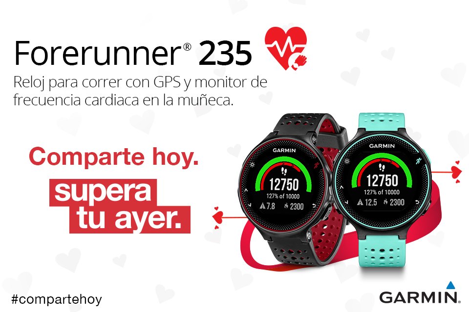 GarminMexico's tweet photo. ¿Todavía no sabes qué regalar este 14 de febrero?. #ComparteHoy con un #Forerunner235 ❤️❤️❤️❤️ https://t.co/09pjoOI4E0