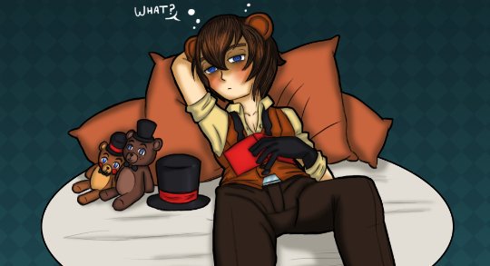Toy_Fredbear's tweet photo. The bear was laying on the stage talking to himself. He seemed to be drunk.
"WhAt?"

#OpenRp https://t.co/RcnCLGgz0u