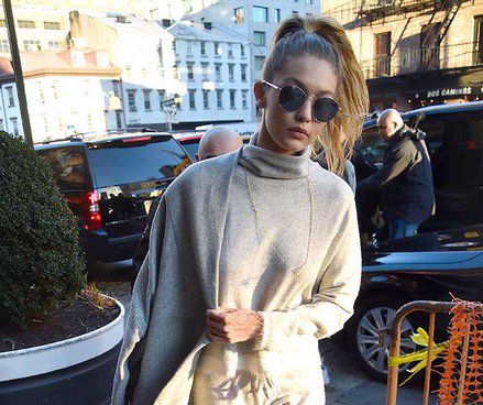 ELLEUK's tweet image. Gigi Hadid just made tracksuit bottoms and heels work and suddenly anything is possible buff.ly/1nTk9I0