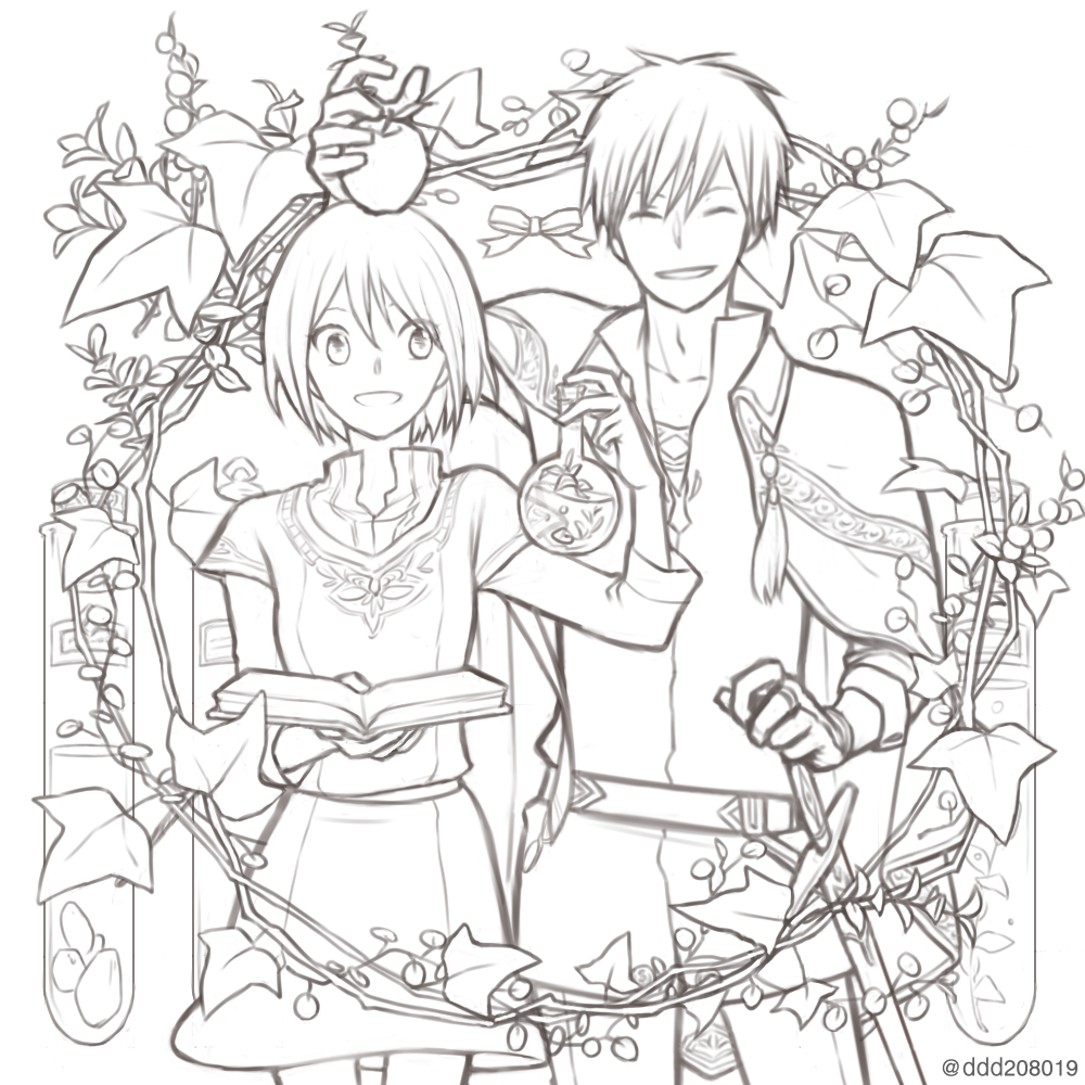 赤髪の白雪姫線画交換会 Twitter Search Twitter